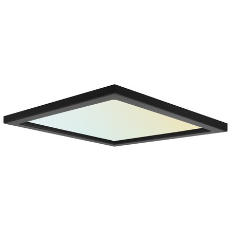 Luxrite 9 Inch Square LED Flush Mount Light 3 CCT Selectable 3000K-5000K 18W 1200LM Dimmable Black LR23595 LR23689-1PK